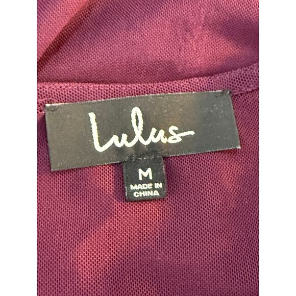 Lulus Burgandy Lace Long Sleeve Deep V-neck Bodycon Bodysuit One Piece Size M - Picture 8 of 10